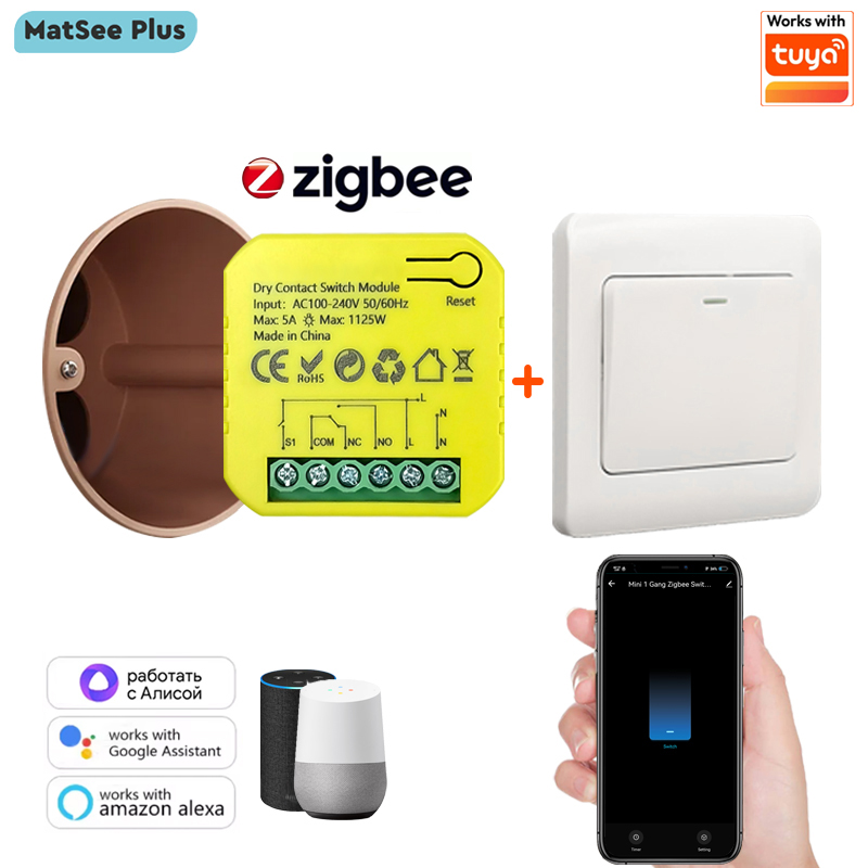 Smart Home Yandex - Tuya Smart ZigBee сухой контактный переключатель