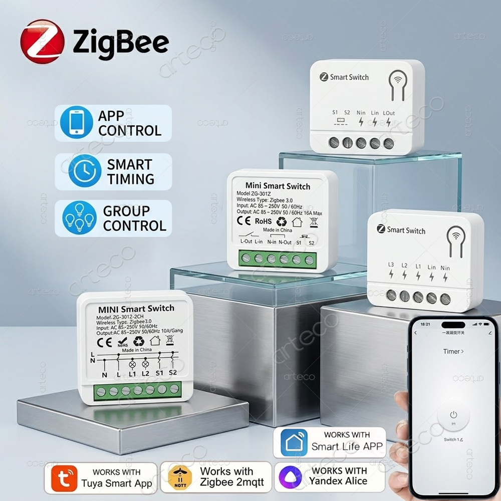 Smart Home Yandex - Модуль умного выключателя Tuya Zigbee Mini