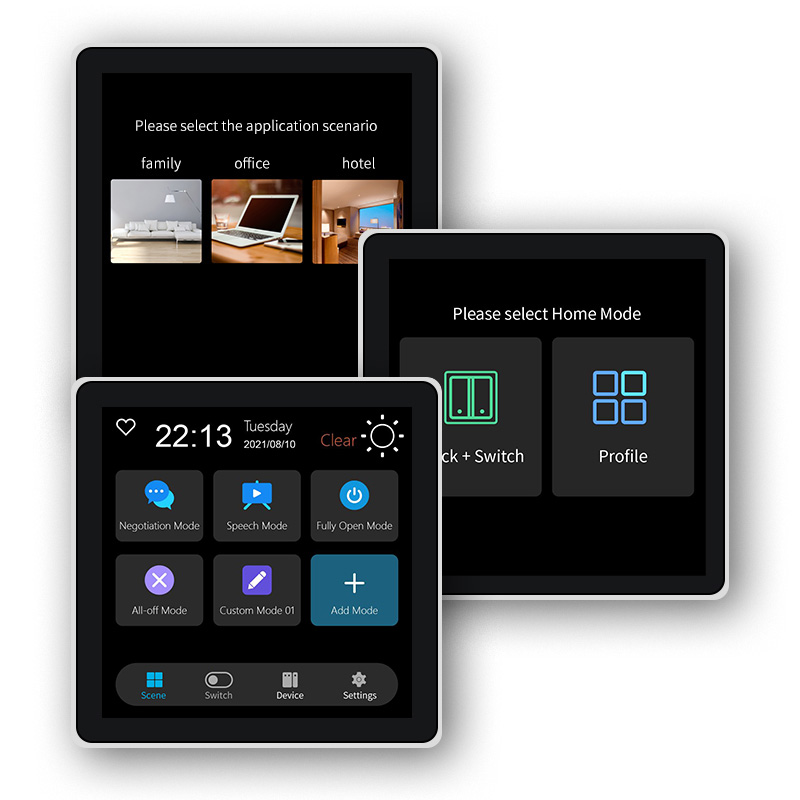 Smart Home Switch - FUERS 4-дюймовый сенсорный экран Многофункциональный умный