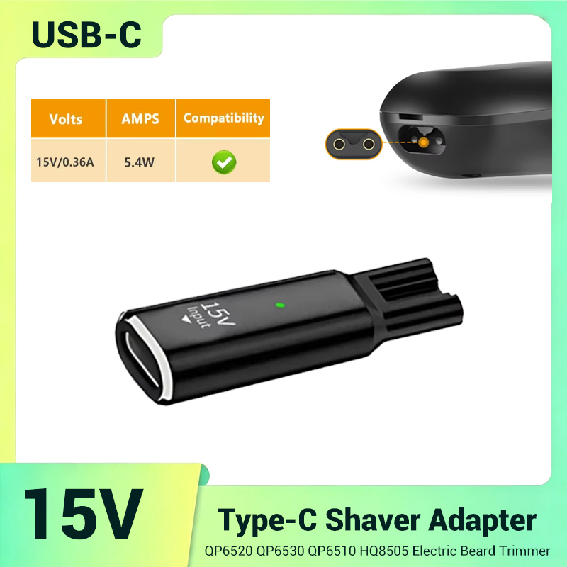 Smart Home Philips - 15В USB-C безопасный стабильный мини-адаптер для