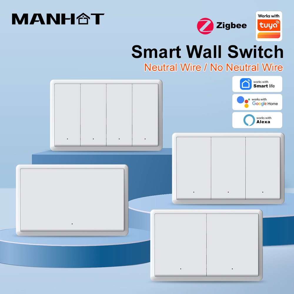 Smart Home Switch - Умный выключатель MANHOT ZigBee3.0 без нейтрального