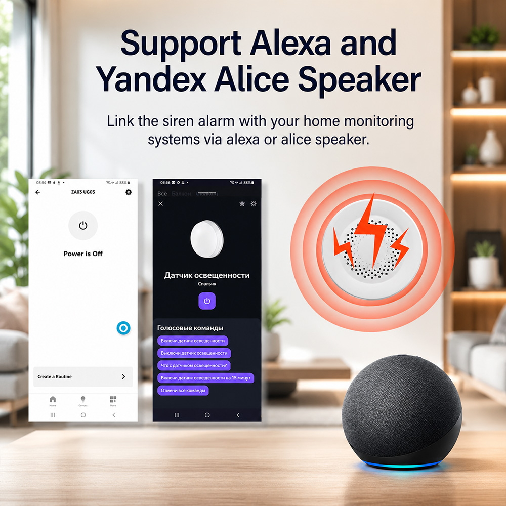 Сирена-сигнализация Tuya Zigbe – обзор и цена Smart Home Yandex